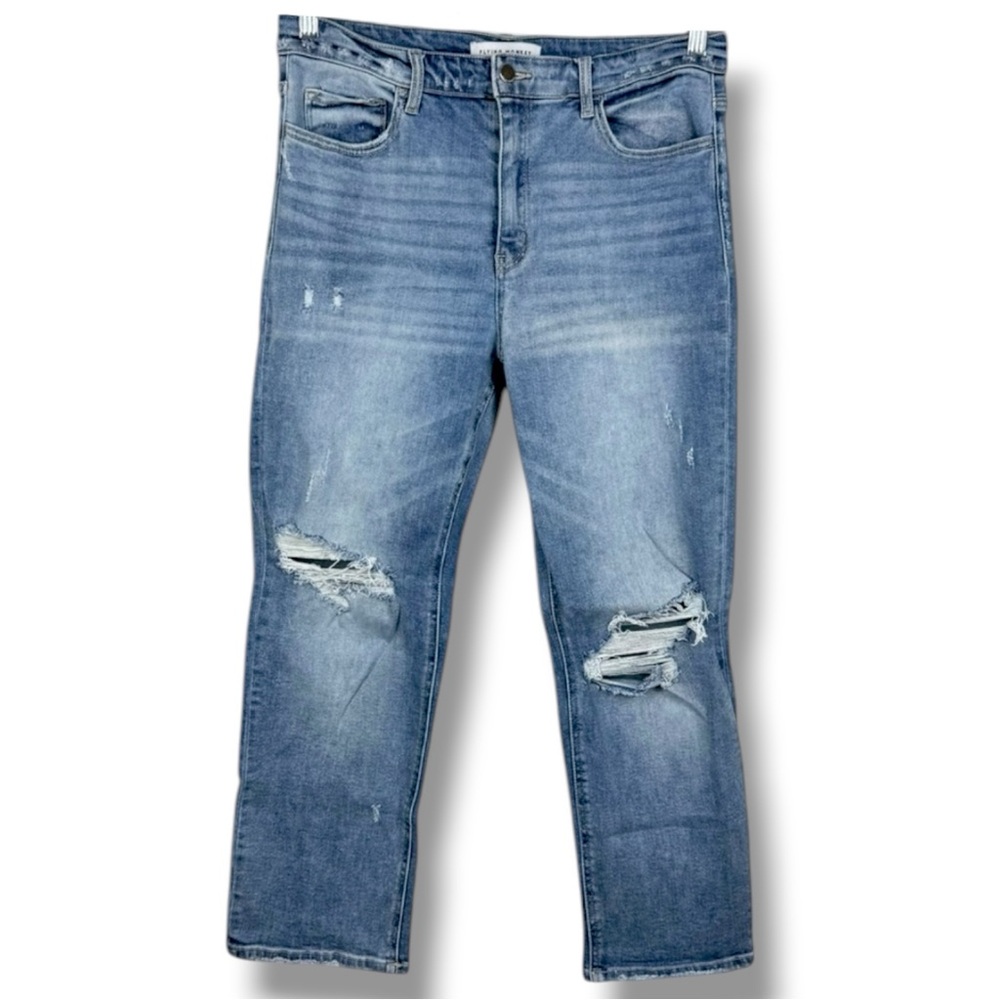 Flying Monkey Distressed Mid Wash Ankle Jeans Size 31
